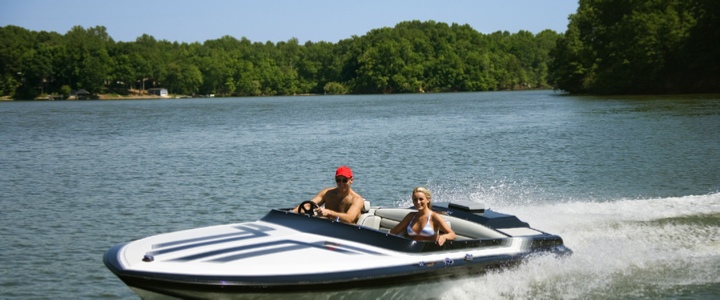 Speed Boat on Lake