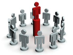 Man Standing Above Others