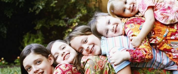 Five Young Girls Smiling